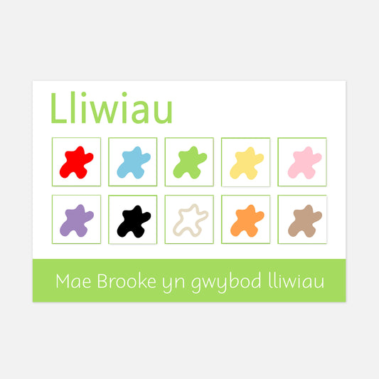 Personalised Colours Learning Mat (Welsh)-Little Boo Learning-colours,Learning Mat,lliwiau,velcro,welsh