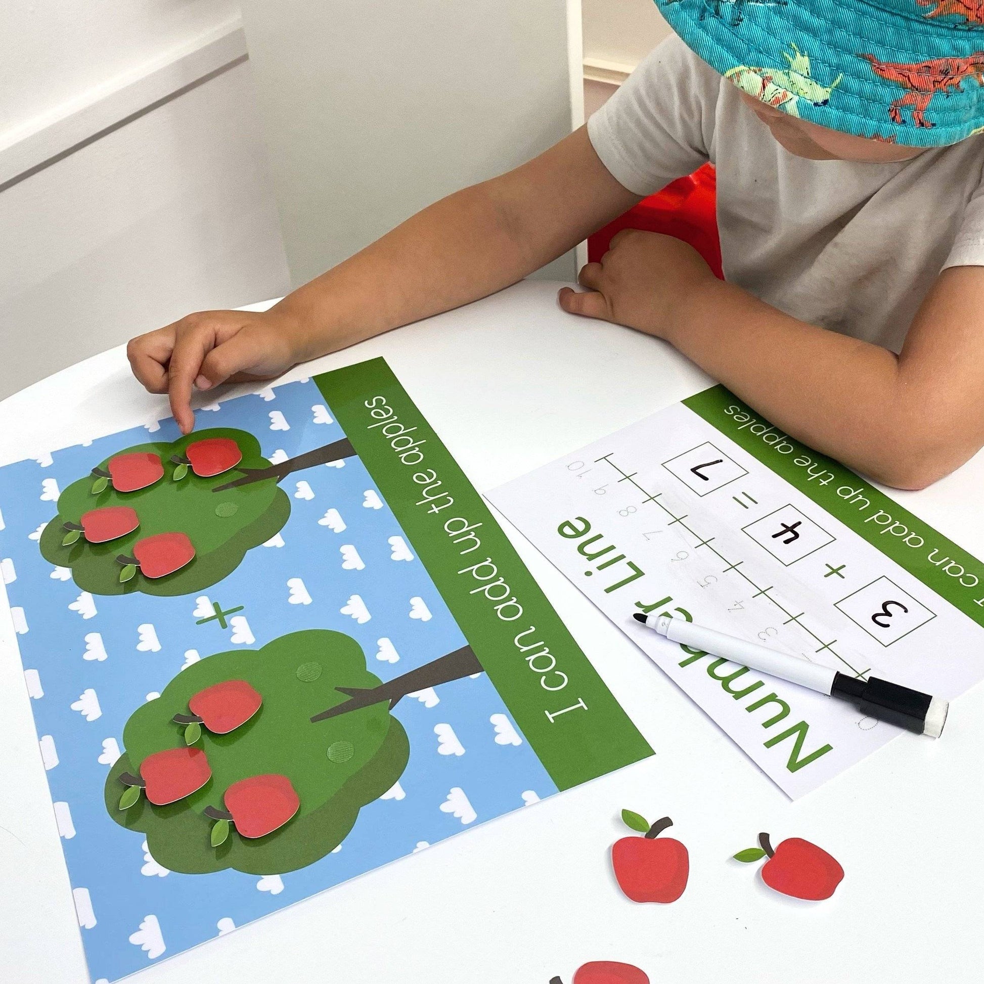 LIMITED EDITION Counting Apples Learning Mat Set-Little Boo Learning-