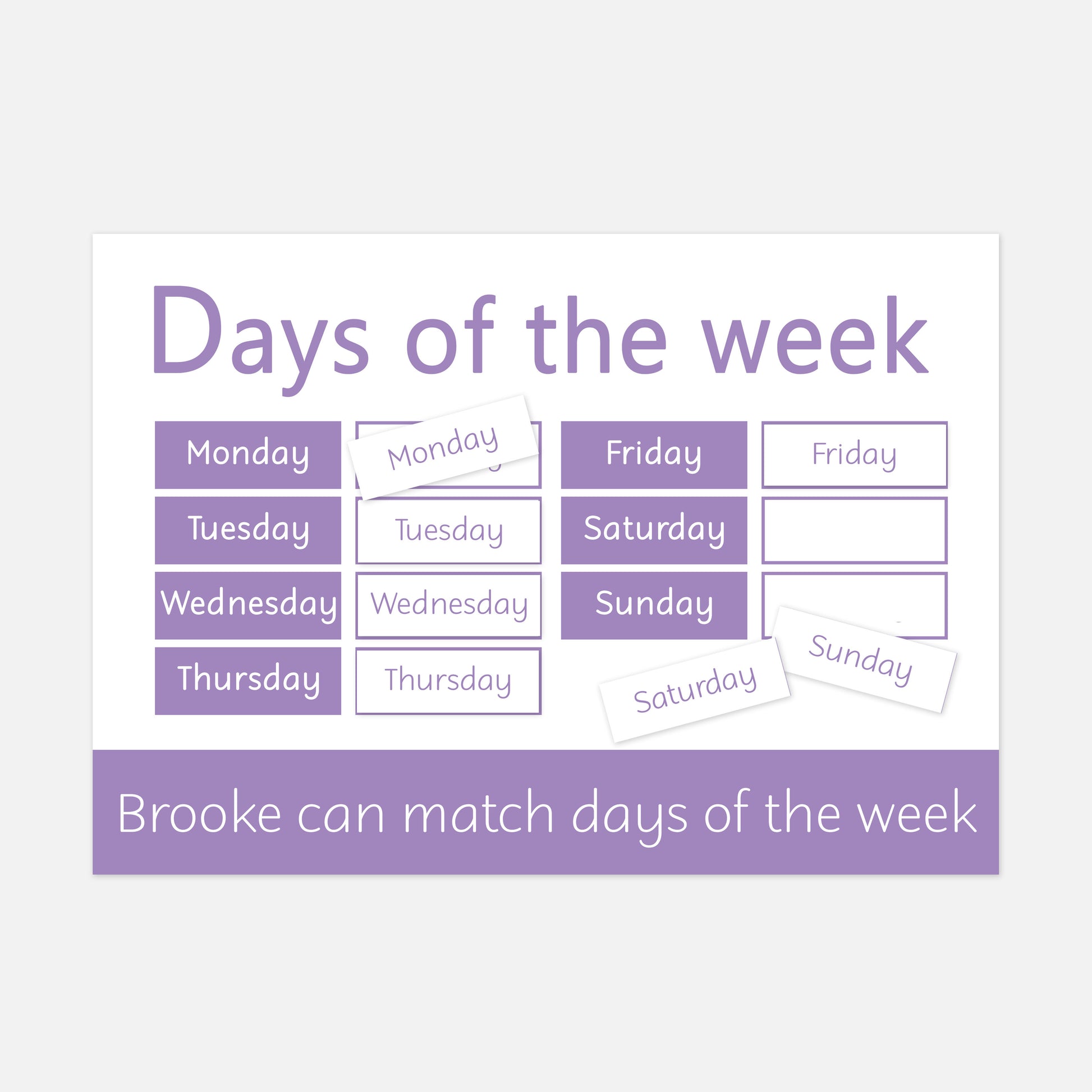 Personalised Days of the week Learning Mat-Little Boo Learning-Learning Mat