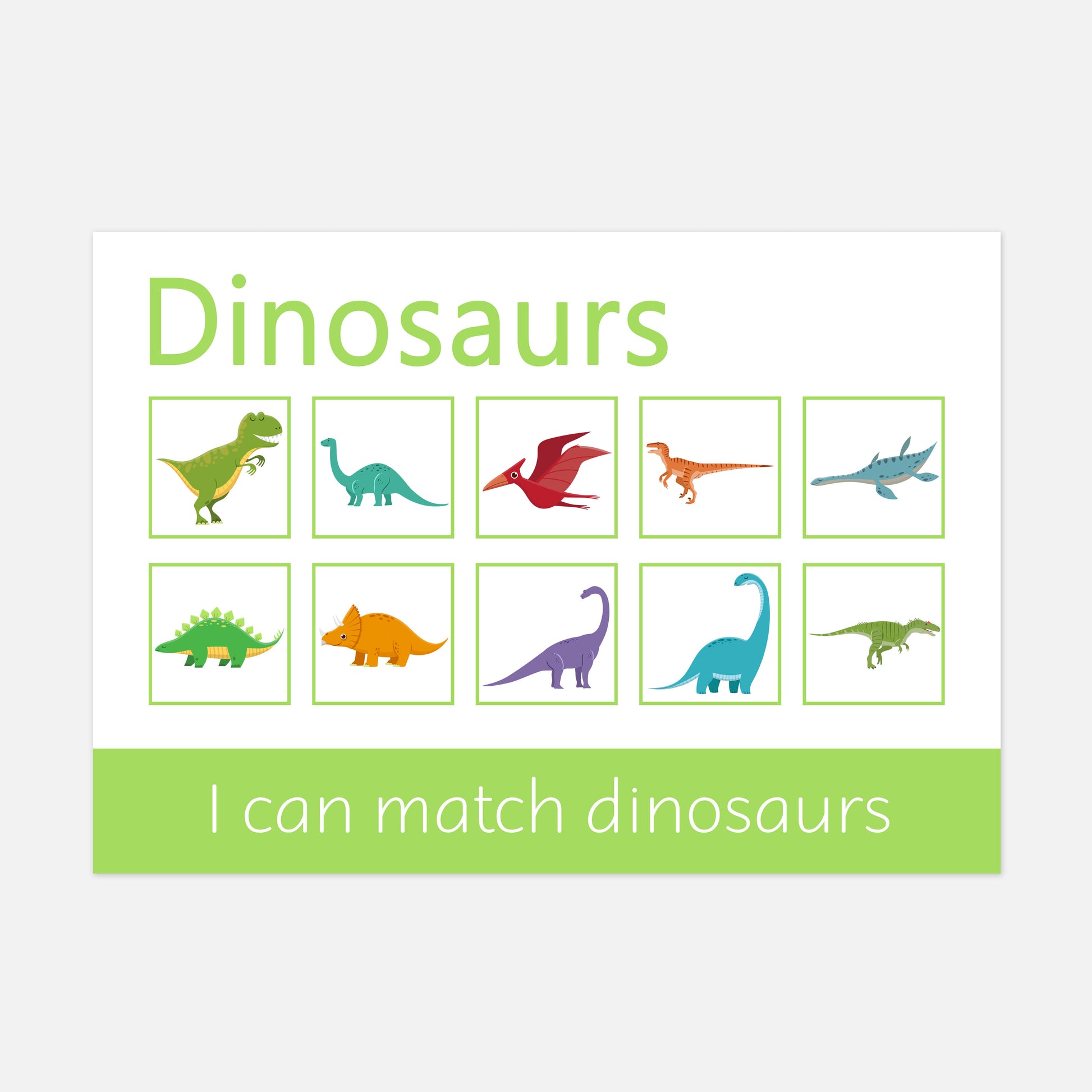 Personalised Dinosaur Learning Mat (Version 1 - Pictures)-Little Boo Learning-dinosaur,Learning Mat,learning mats