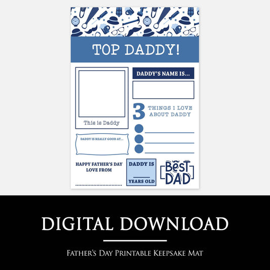 Father's Day Memories Printable Keepsake Mat | Digital Download-Little Boo Learning-Keepsake Mat,Milestone Mat,Photo Props
