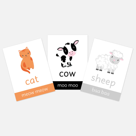 Farm Animals Flashcards-Little Boo Learning-animal sounds,Farm Animals,Flashcards,Keepsake box,Personalised