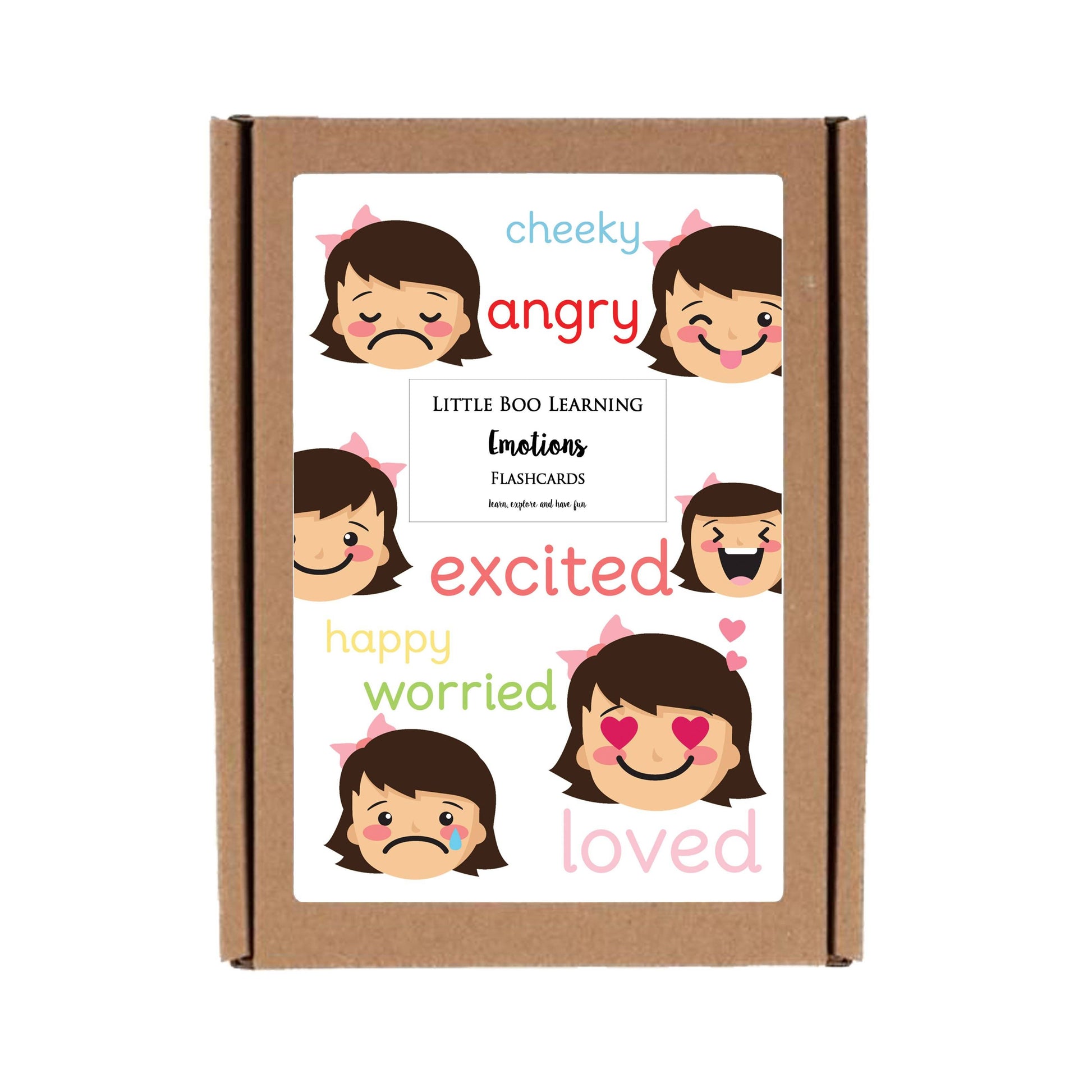 Girl Emotions Flashcards-Little Boo Learning-emotions,feelings,Flashcards