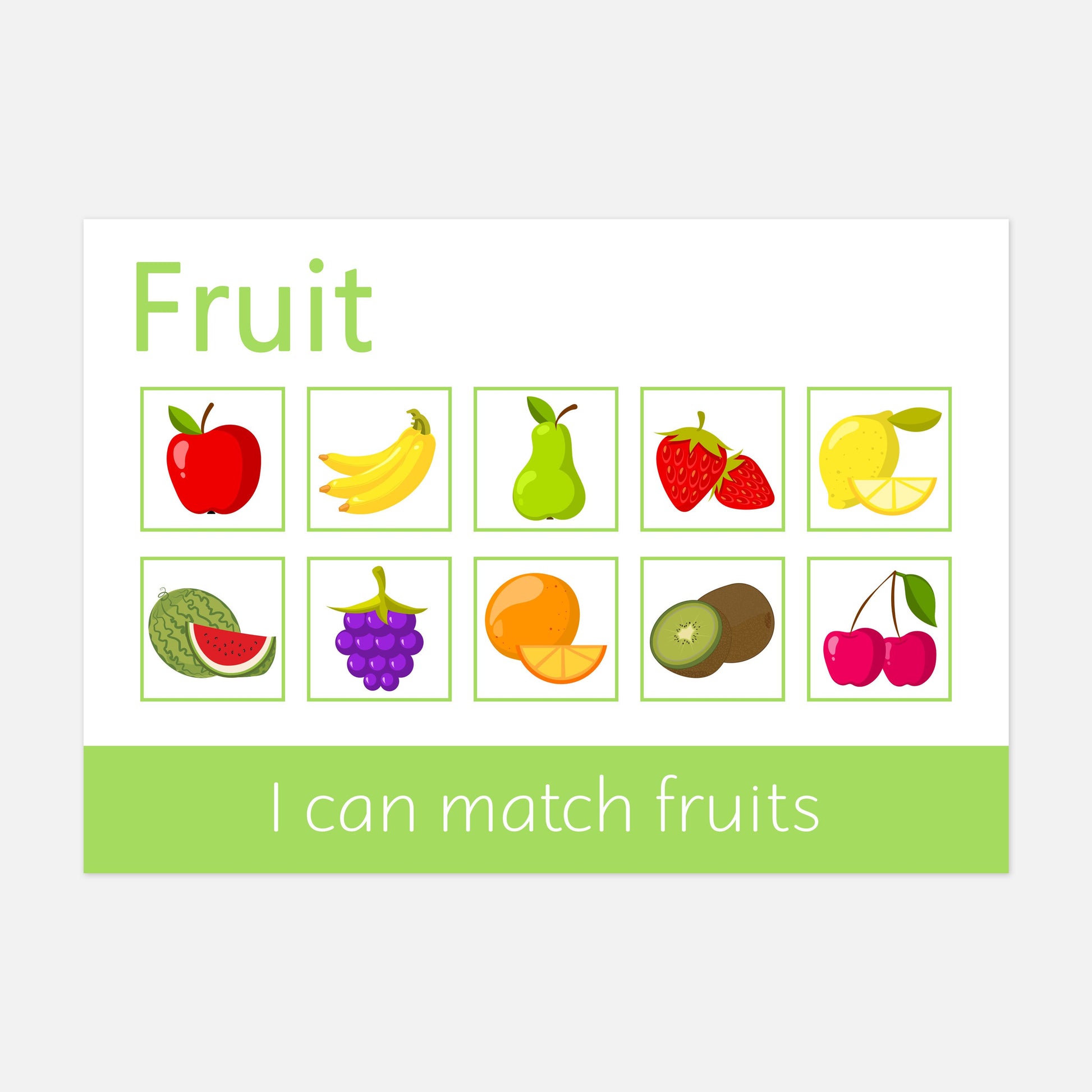 Personalised Fruit Learning Mat (Version 1 - Pictures)-Little Boo Learning-Fruit,Fruit & Veg,Learning Mat,learning mats