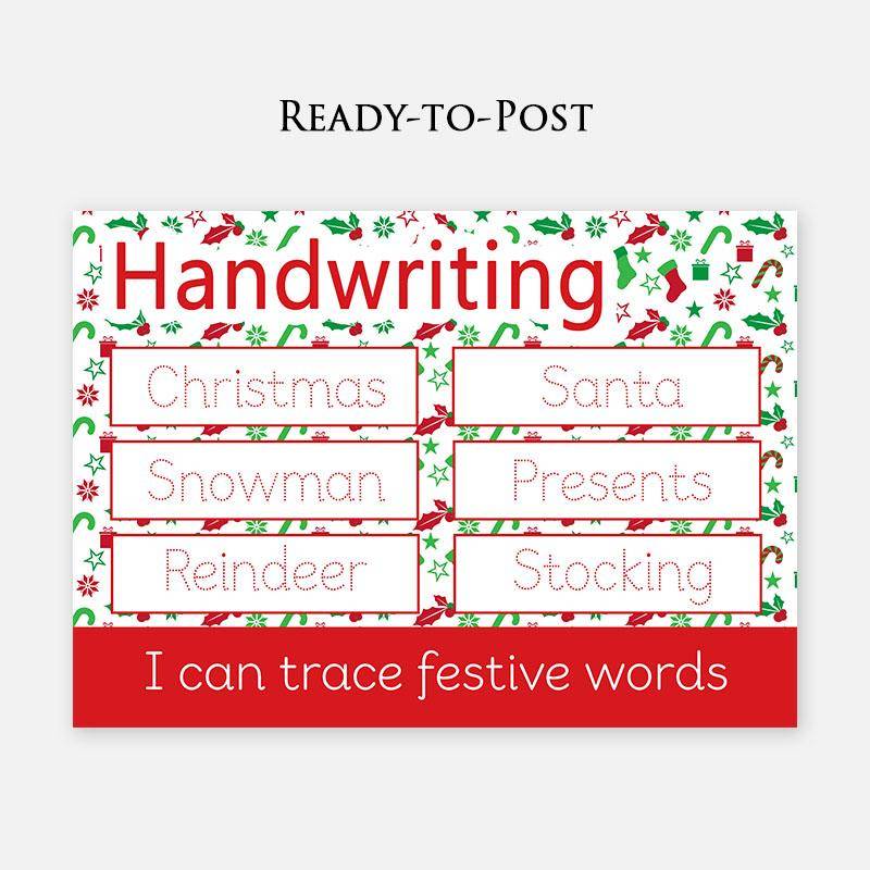 READY-TO-POST Wipe Clean Christmas Handwriting Learning Mat - Christmas Edition-Little Boo Learning-christmas