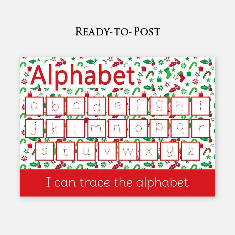 READY-TO-POST Wipe Clean Alphabet Learning Mat - Christmas Edition-Little Boo Learning-christmas