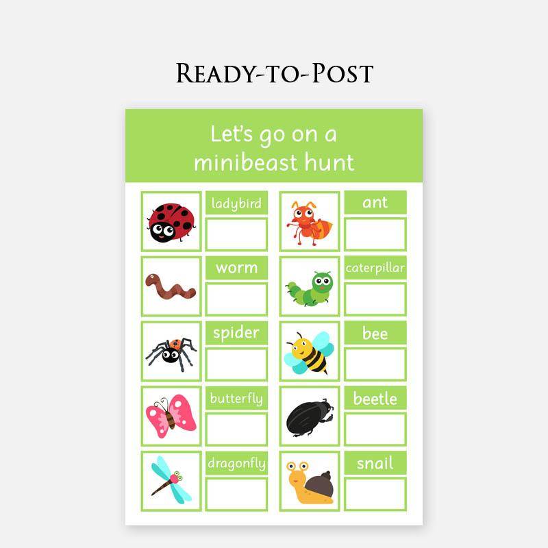 READY-TO-POST Minibeast Hunt Mat (Wipe Clean)-Little Boo Learning-bug hunt,minibeast,minibeasts