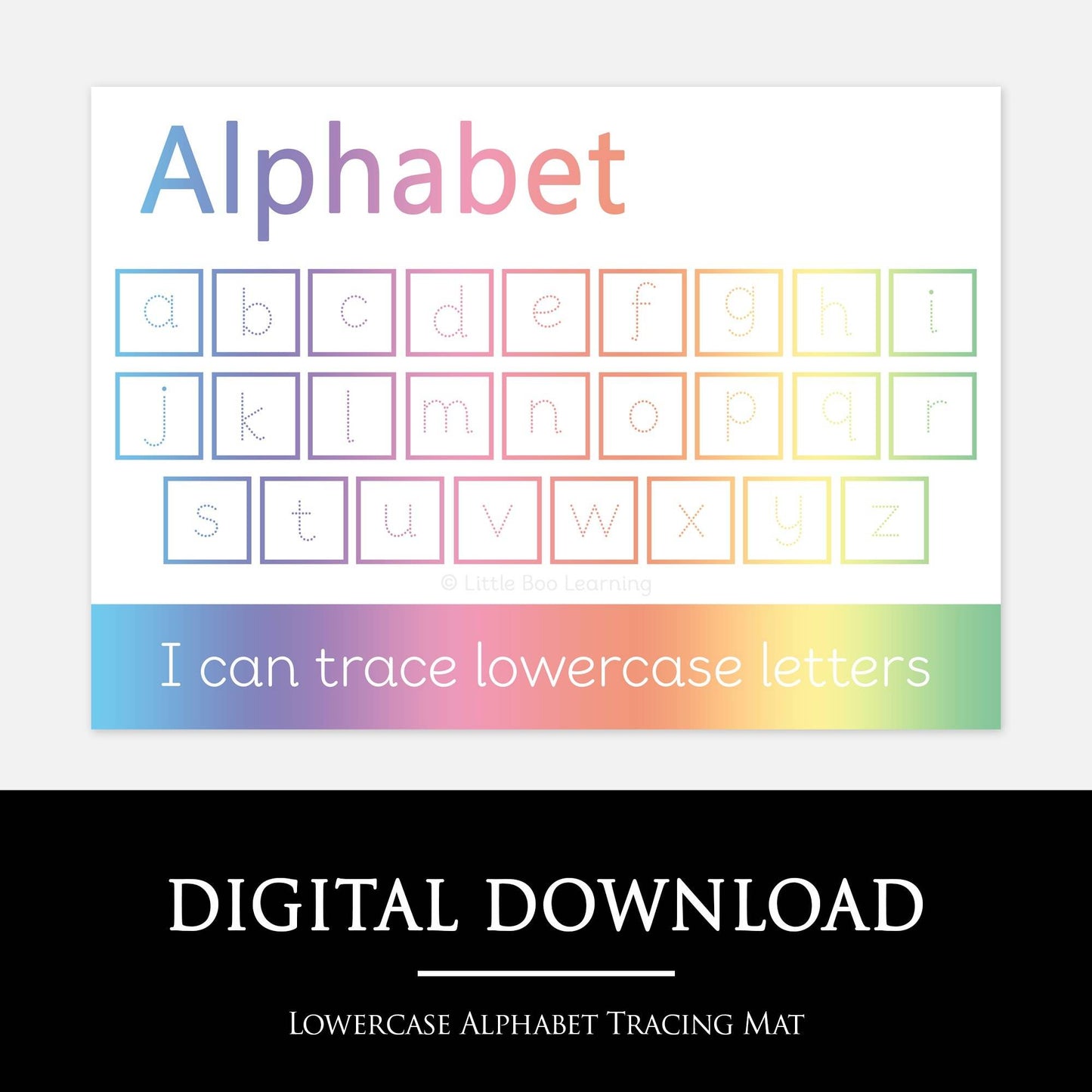 Lowercase Alphabet Handwriting Practice Mat | Digital Download-Little Boo Learning-