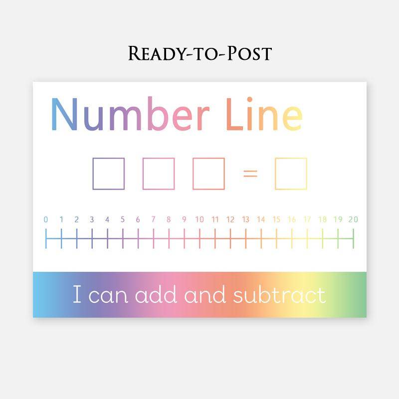 READY-TO-POST Add & Subtract Number Line Mat (WIPE CLEAN)-Little Boo Learning-Mathematics,Number Line