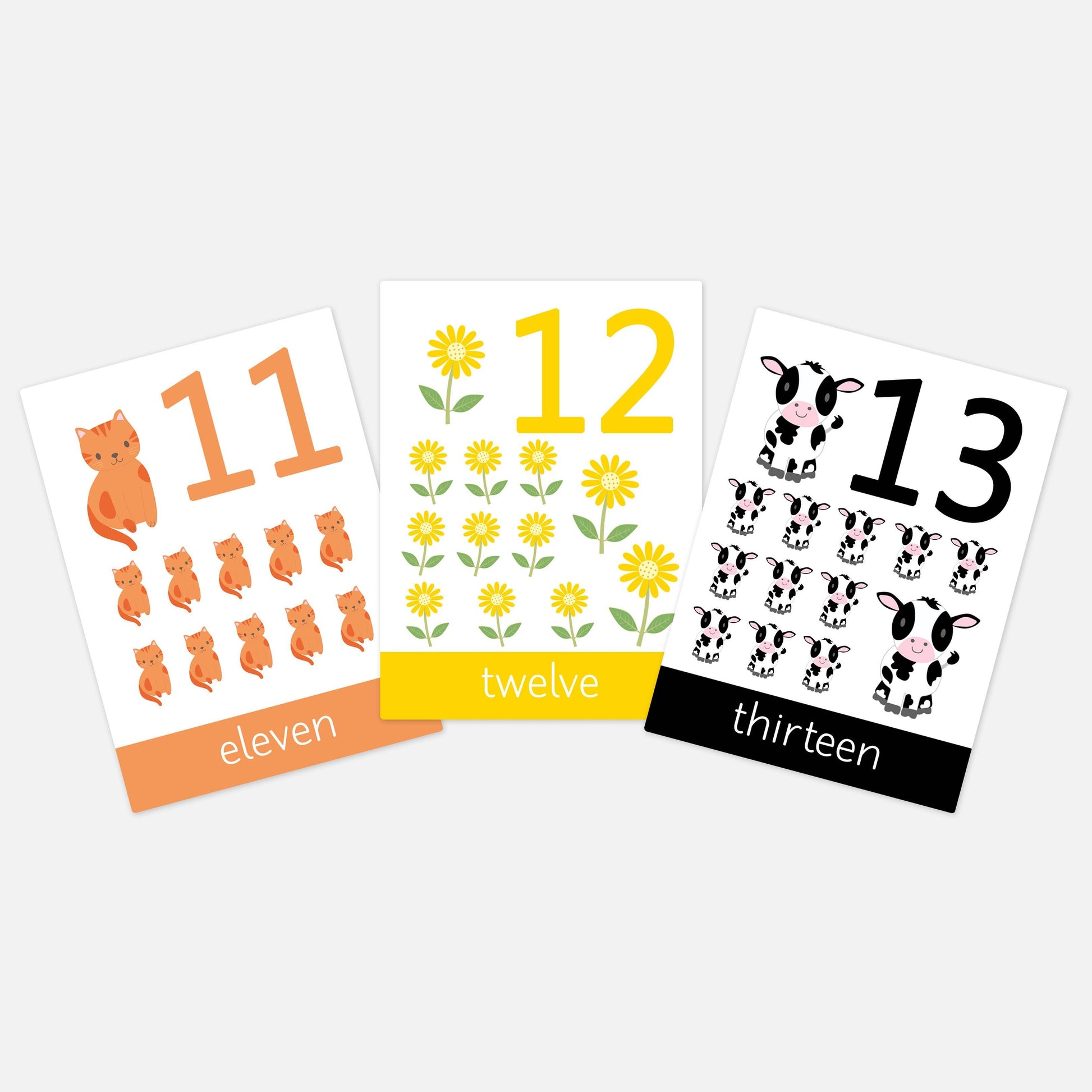 Numbers 11-20 Flashcards-Little Boo Learning-11-20,farmyard,flashcards,keepsake box,numbers,personalised