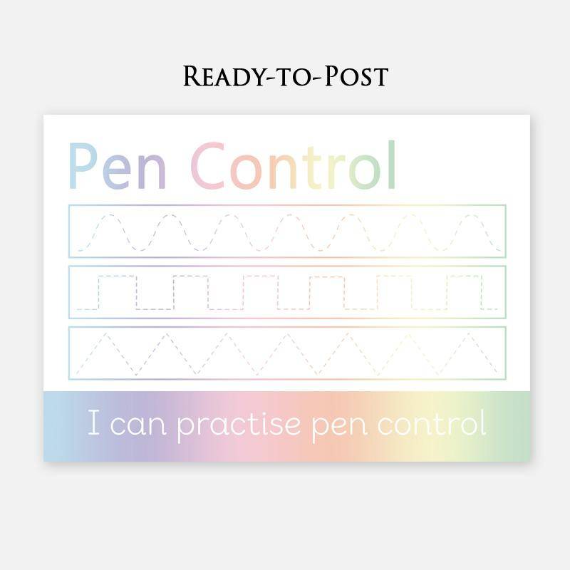 READY-TO-POST Set of 6 Wipe Clean Learning Mats (PASTEL RAINBOW)-Little Boo Learning-