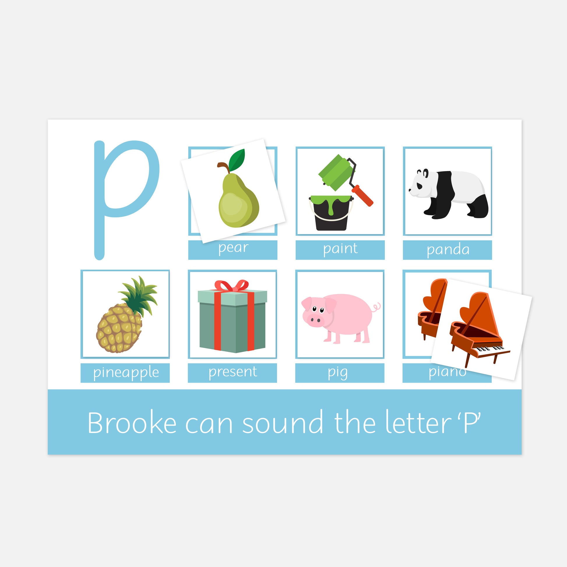 Phonics 'Phase 2 Set 1' Learning Mat - Letter P-Little Boo Learning-Alphabet,Learning Mat,learning mats,phonics,reading