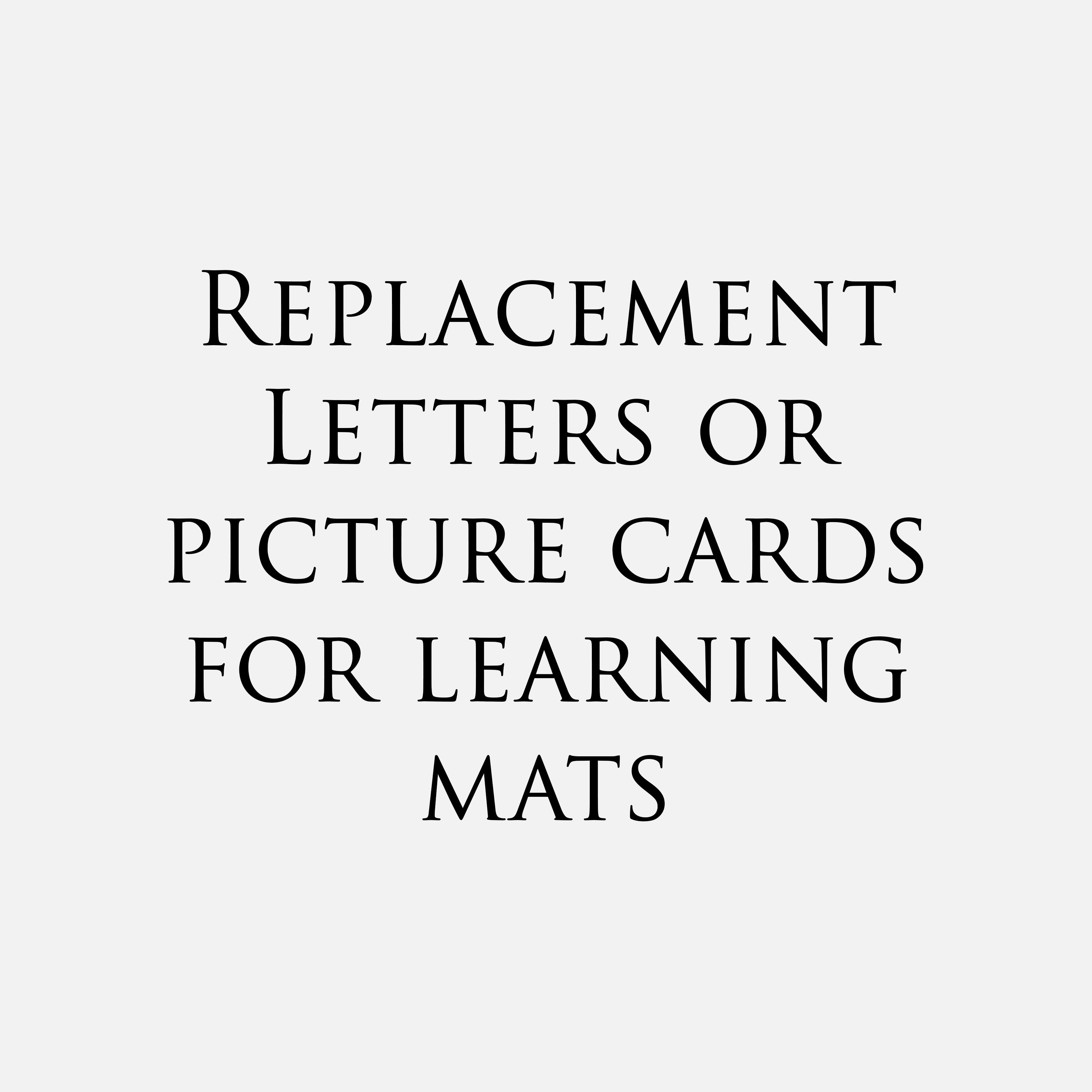 Replacement Letters/Picture Card for Learning Mat (Full Set) – Little ...