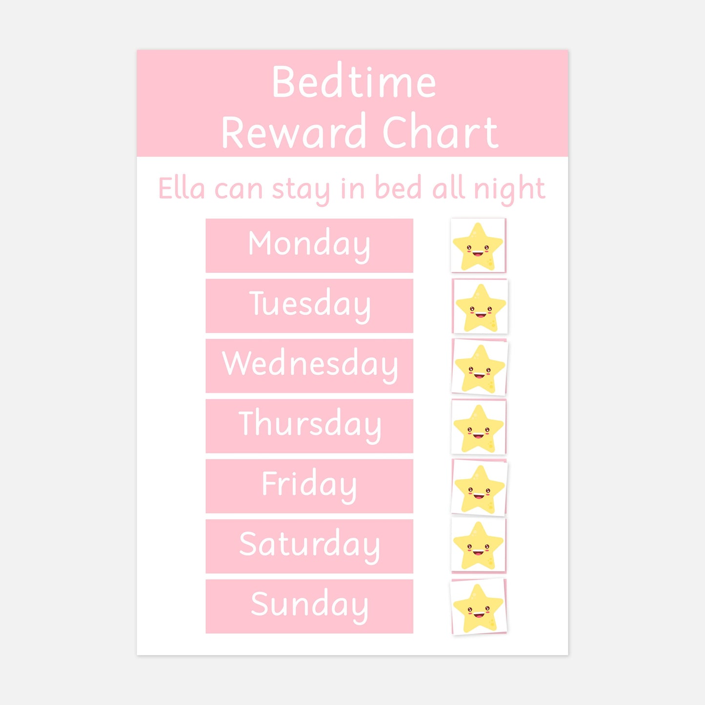 Personalised 'Stay in Bed' Bedtime Reward Chart-Little Boo Learning-Learning Mat