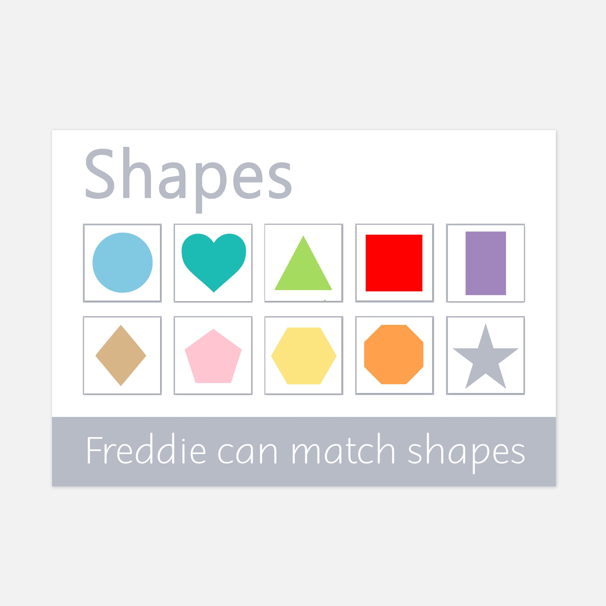 Personalised Shapes Learning Mat-Little Boo Learning-Learning Mat,Shapes,velcro mat