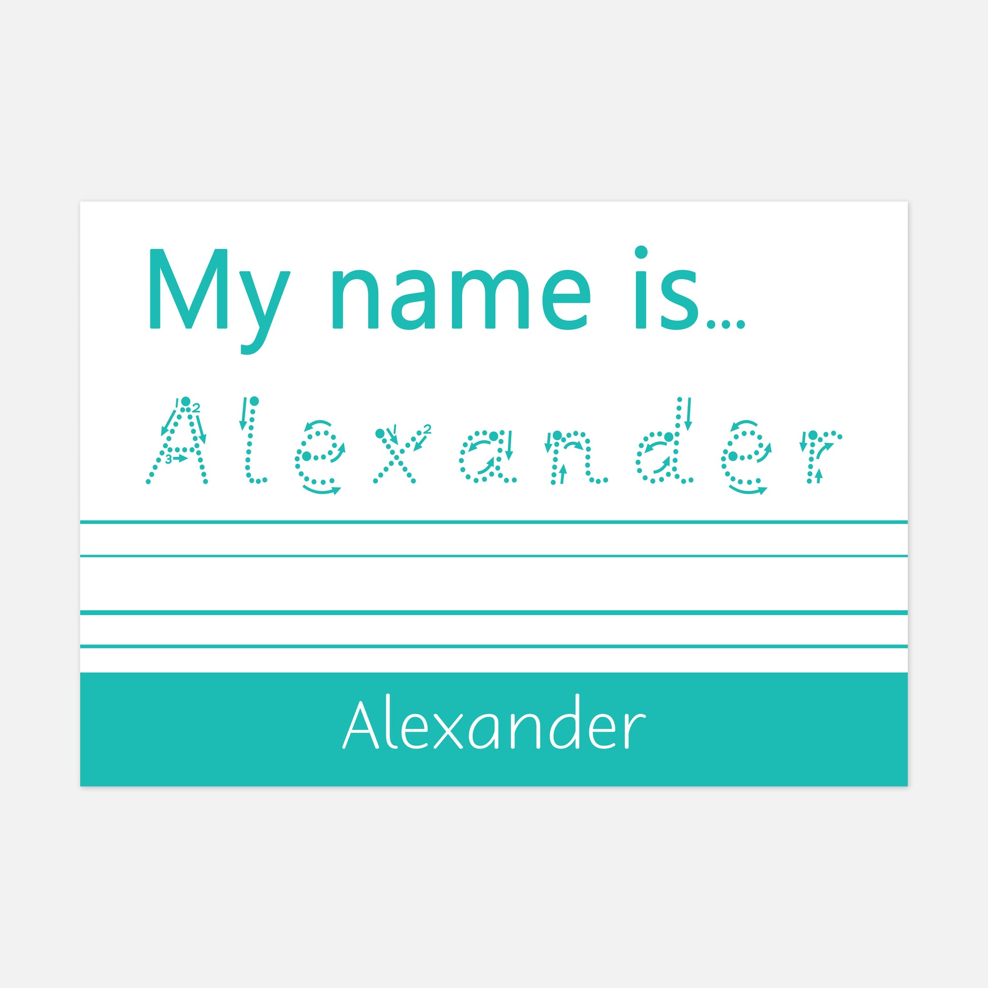 Personalised TRACE IT, COPY IT 'My Name is...' Spelling Mat (WIPE CLEAN)-Little Boo Learning-Learning Mat,literacy,spelling
