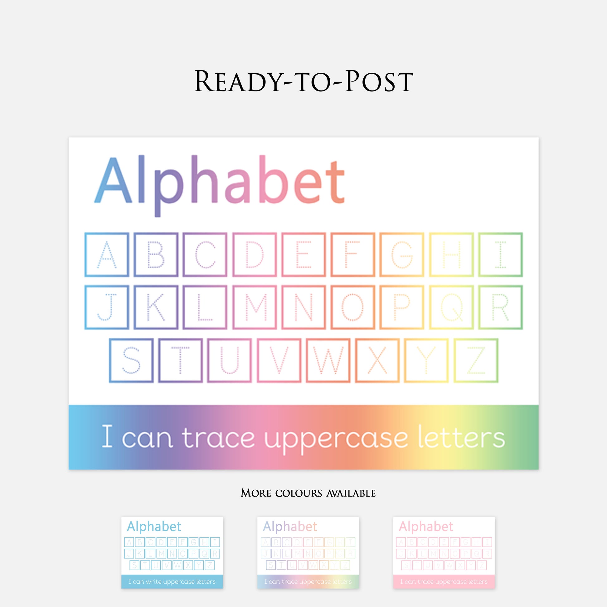 READY-TO-POST Uppercase Alphabet Learning Mat (WIPE CLEAN)-Little Boo Learning-