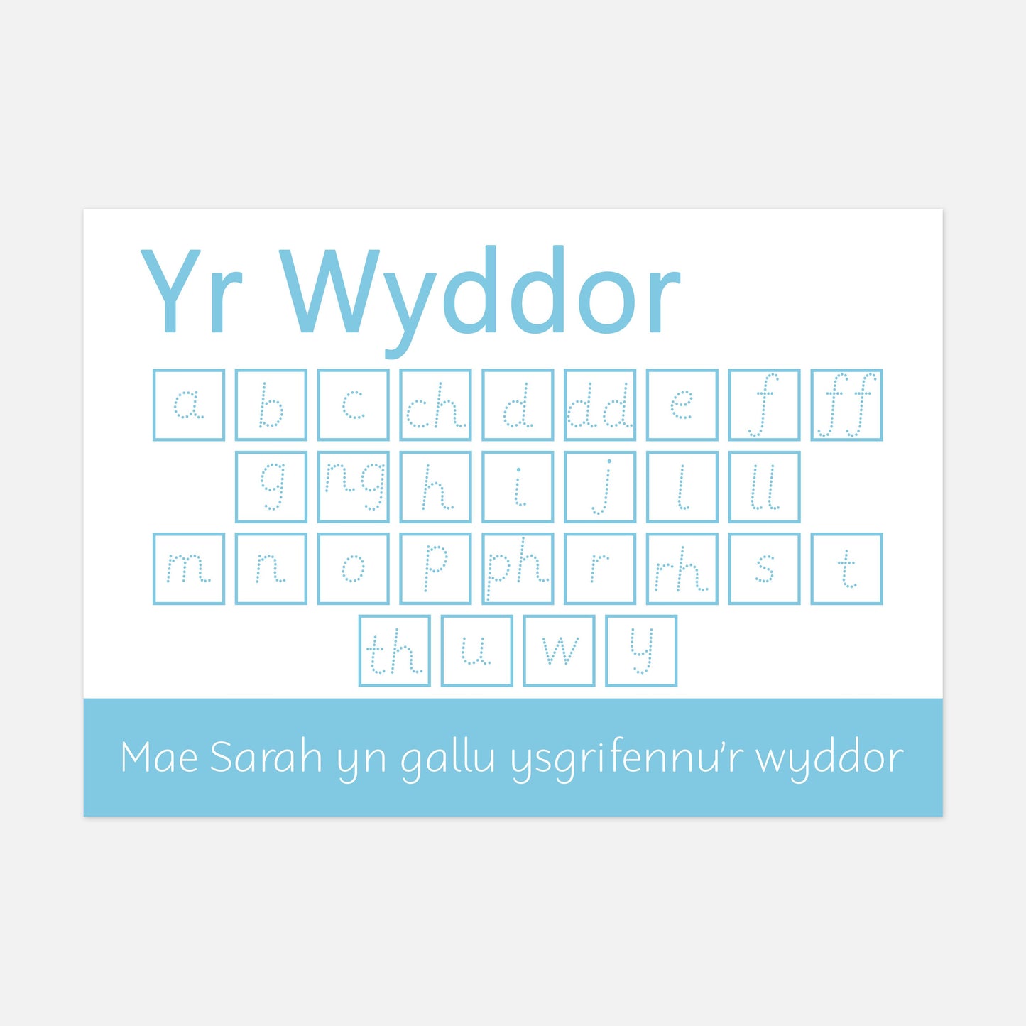 Personalised WELSH Lowercase Alphabet Learning Mat (WIPE CLEAN)-Little Boo Learning-alphabet,Learning Mat,learning mats,tracing,wipe clean