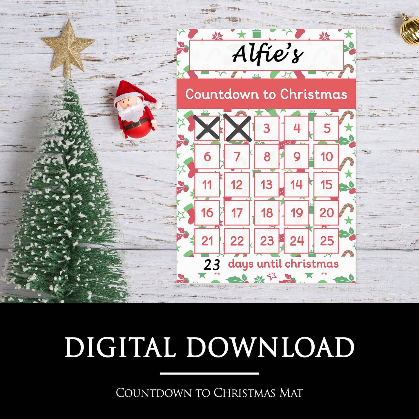 Countdown to Christmas Mat | Digital Download-Little Boo Learning-advent calender,Christmas,christmas countown,countdown,homeschool,learning resources,numeracy resources,toddler resources