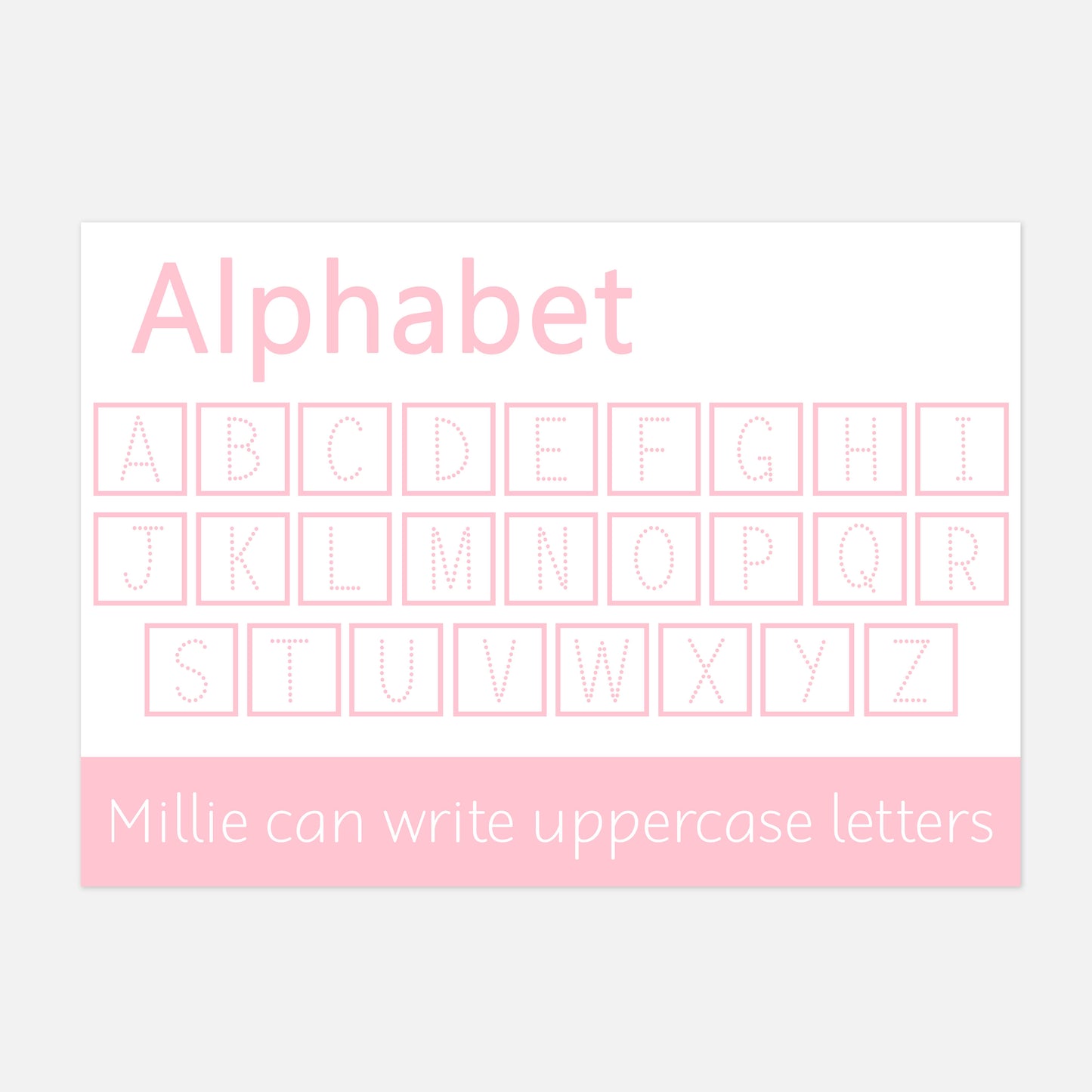 Personalised Uppercase Alphabet Learning Mat (WIPE CLEAN)-Little Boo Learning-Alphabet,Learning Mat,learning mats,tracing,wipe clean