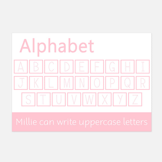 Personalised Uppercase Alphabet Learning Mat (WIPE CLEAN)-Little Boo Learning-Alphabet,Learning Mat,learning mats,tracing,wipe clean