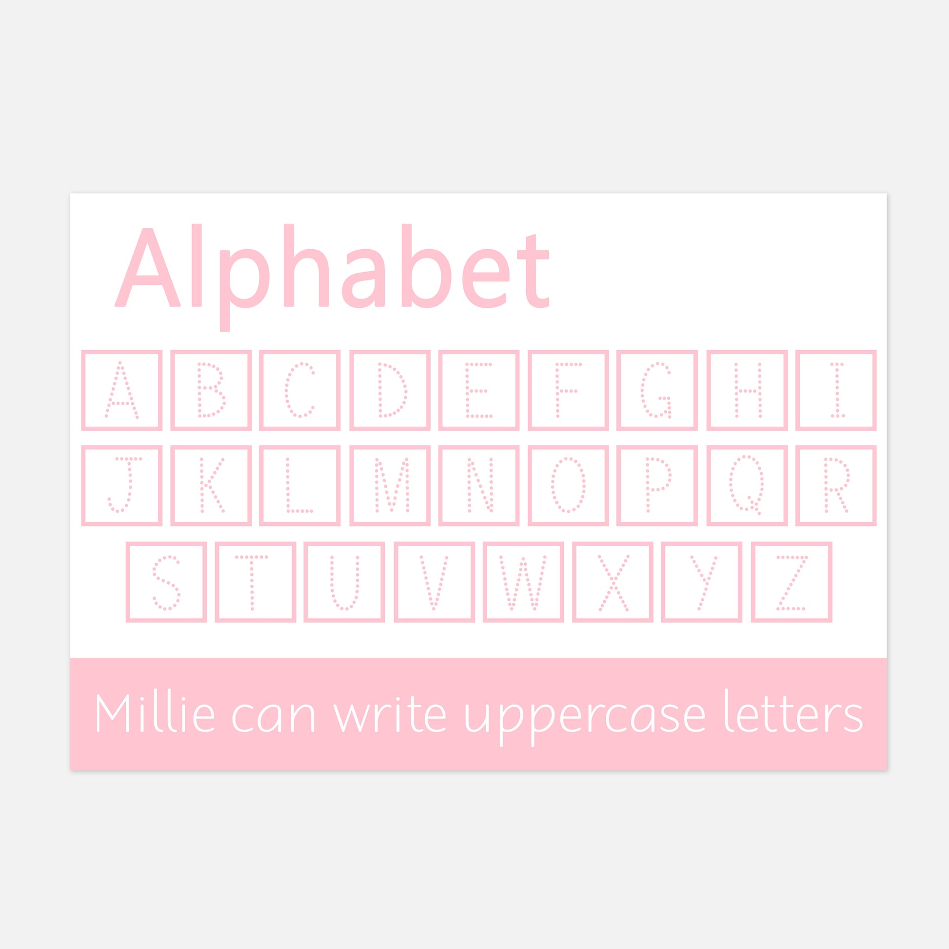 Personalised Uppercase Alphabet Learning Mat (WIPE CLEAN)-Little Boo Learning-Alphabet,Learning Mat,learning mats,tracing,wipe clean
