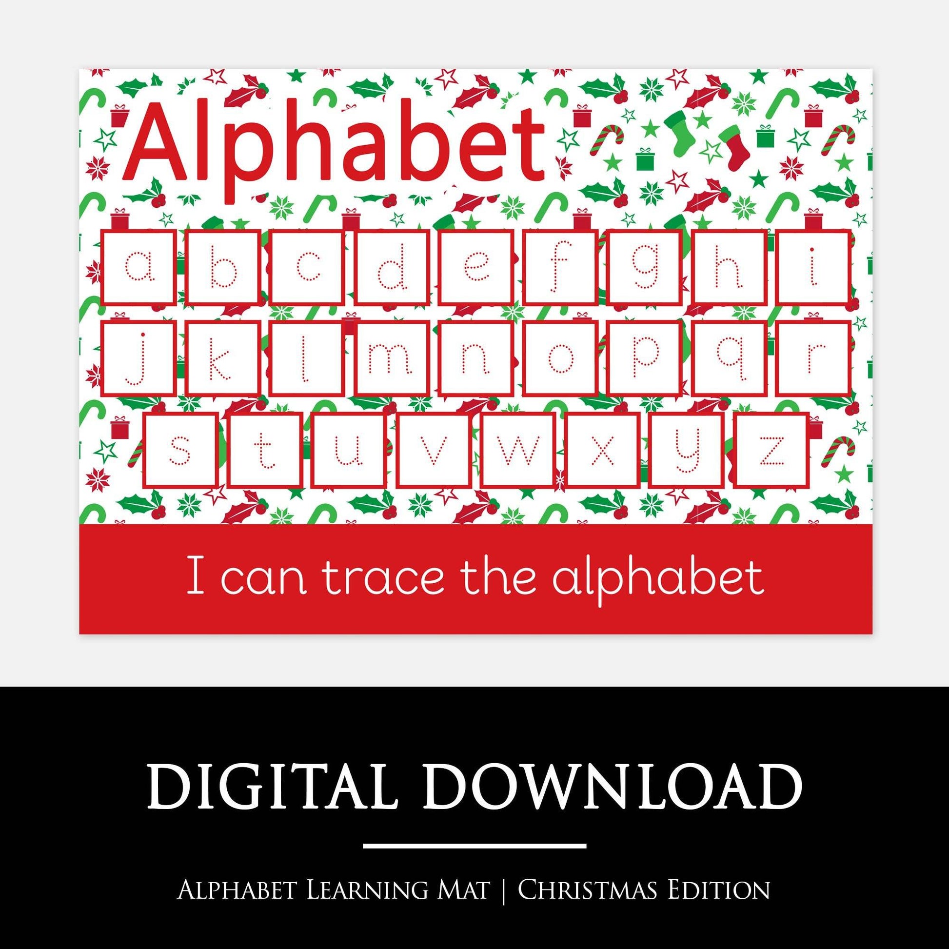 Christmas Alphabet Learning Mat | Digital Download-Little Boo Learning-Christmas,normal