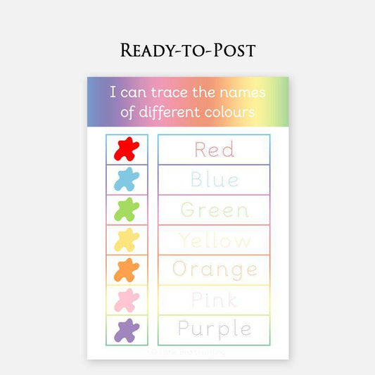 READY-TO-POST Colour Name Tracing Learning Mat-Little Boo Learning-