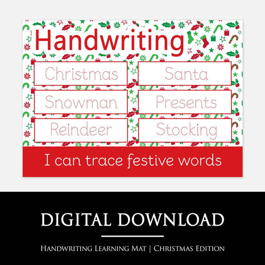 Christmas Handwriting Learning Mat | Digital Download-Little Boo Learning-Christmas,normal