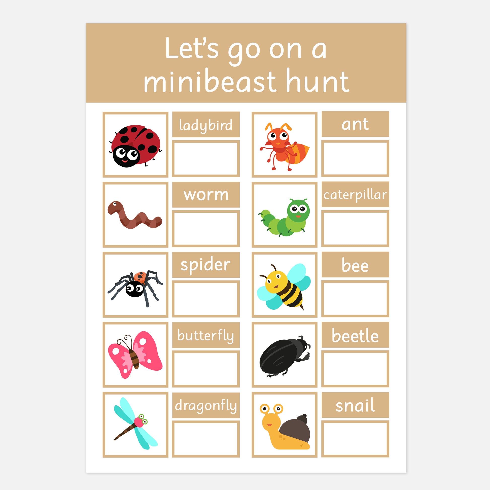 PERSONALISED Minibeast Hunt Mat (Wipe Clean)-Little Boo Learning-bug hunt,Learning Mat,minibeast,minibeasts