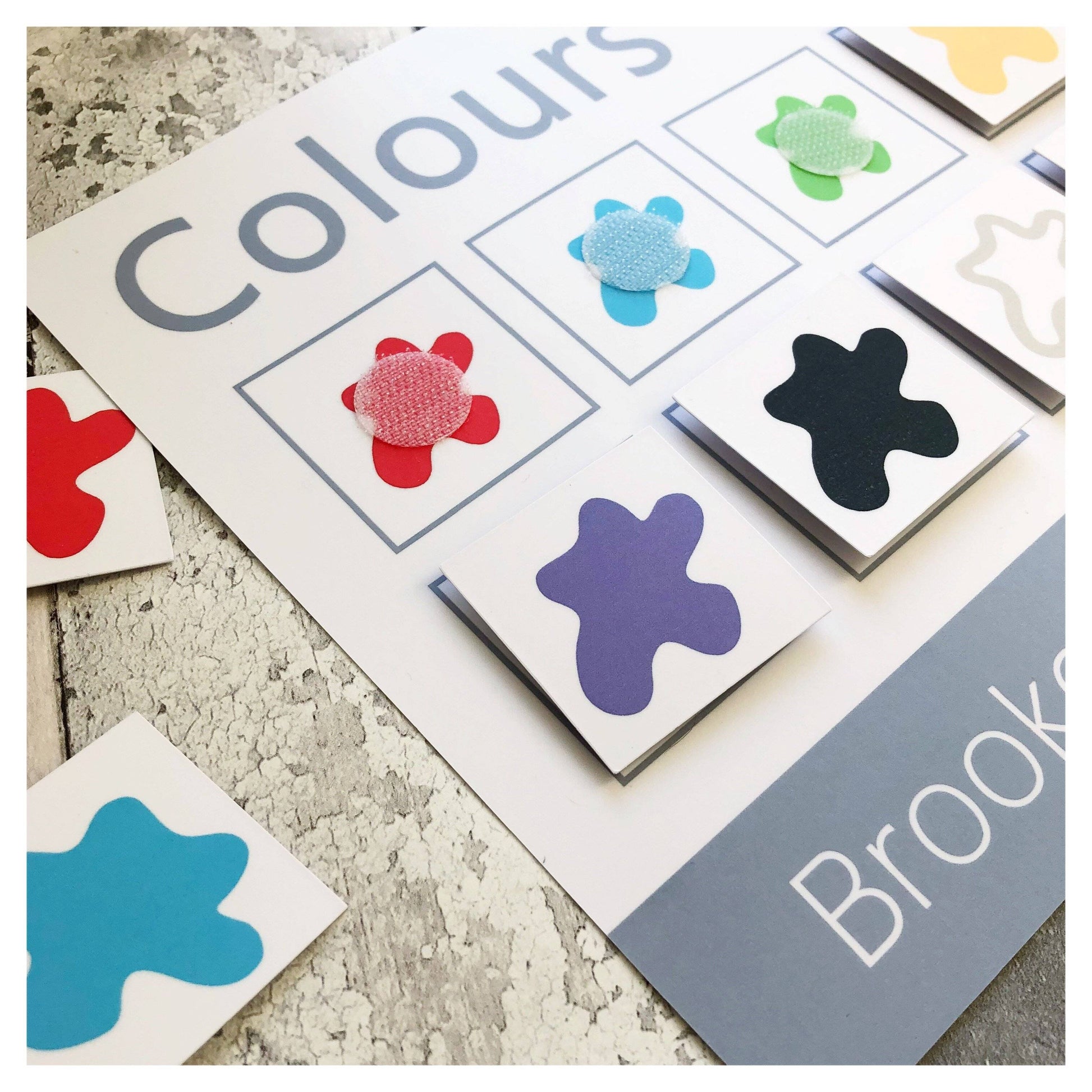 Personalised Colours Learning Mat (Stage 1 - Pictures)-Little Boo Learning-Learning Mat