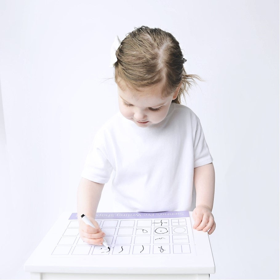 Personalised Pre-Writing Shapes Learning Mat - Version 1 (Suitable for 2-4 years)-Little Boo Learning-Learning Mat,pre-writing,shapes,wipe clean
