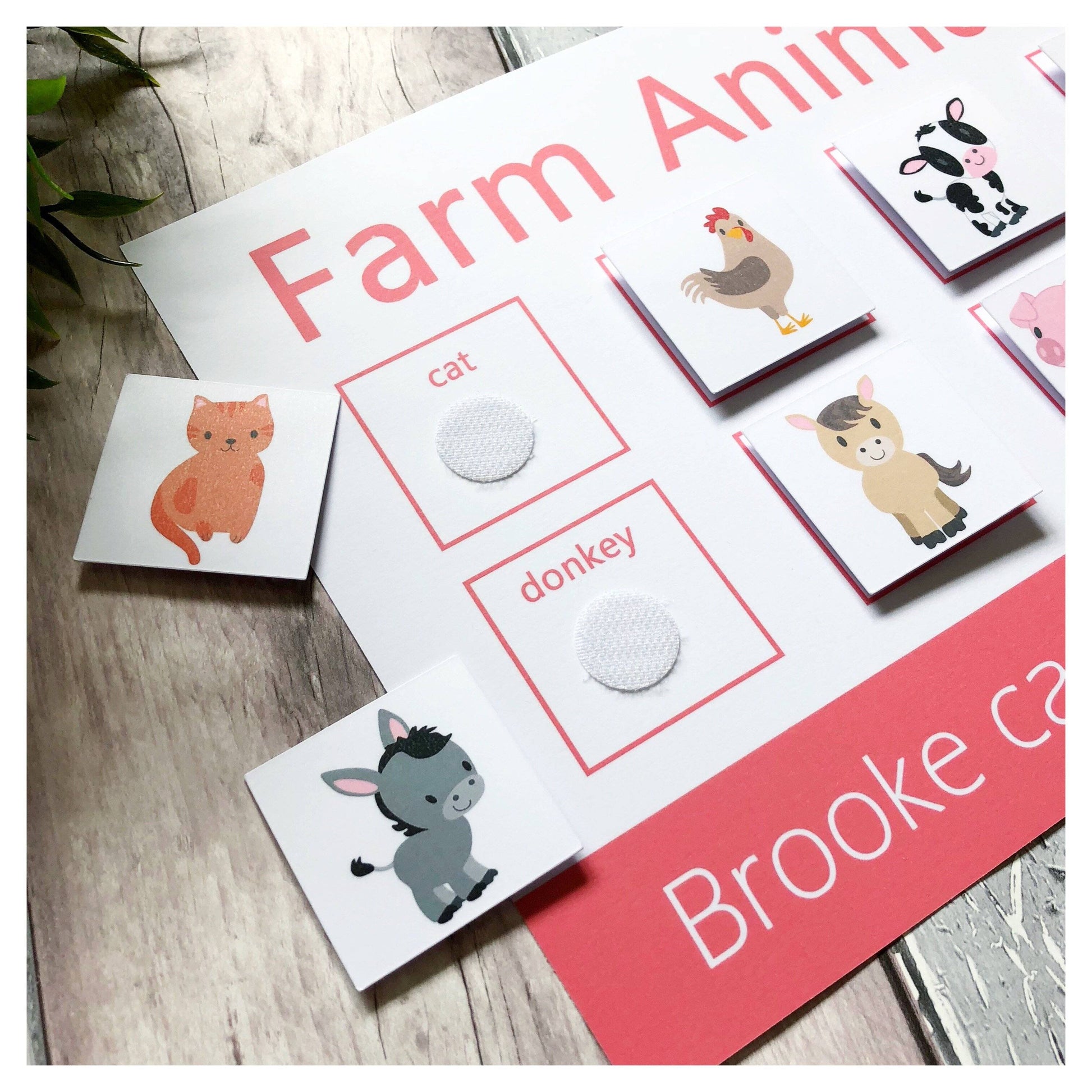 Personalised Farm Animal Learning Mat-Little Boo Learning-Farm Animals,Learning Mat