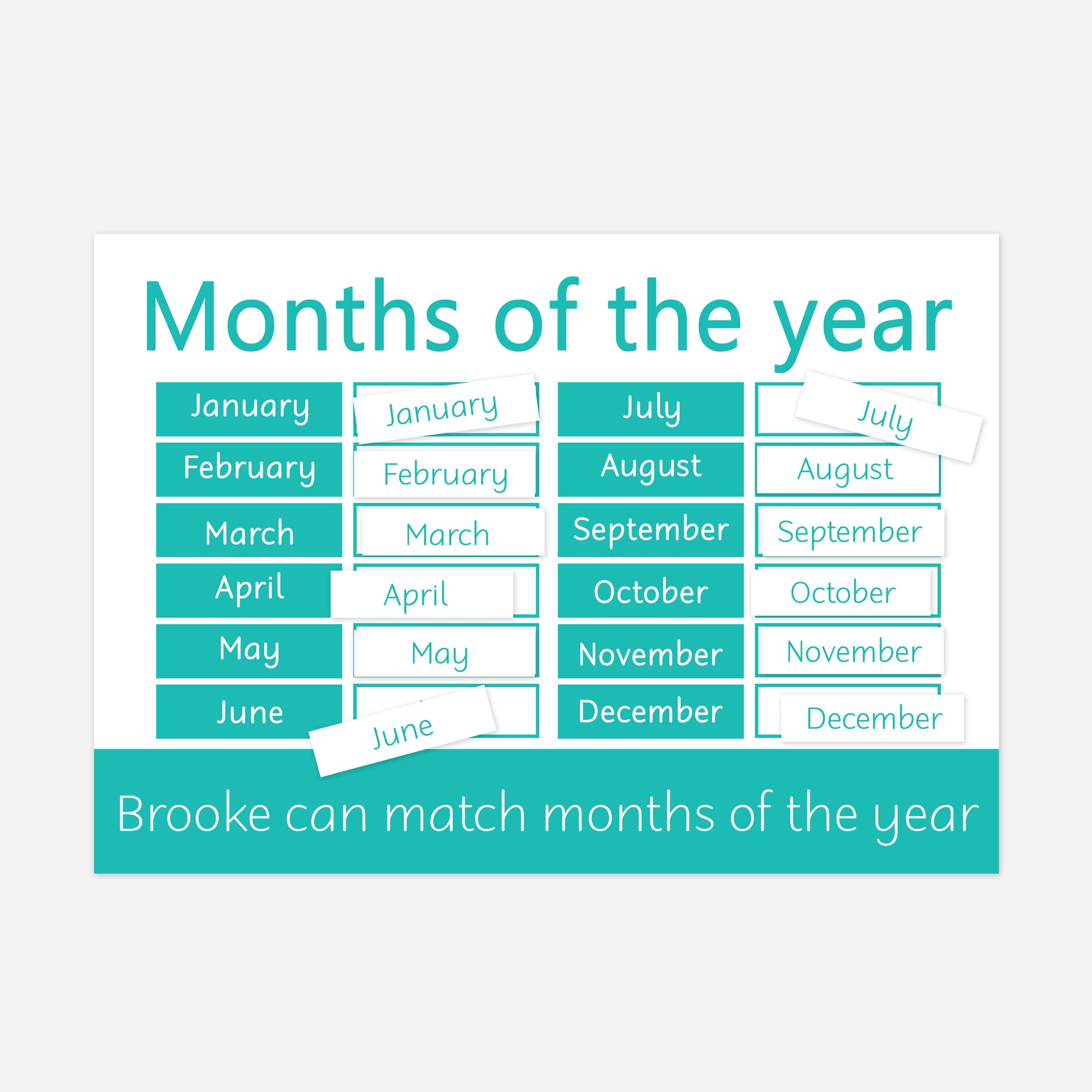 Personalised Months of the year Learning Mat-Little Boo Learning-Learning Mat
