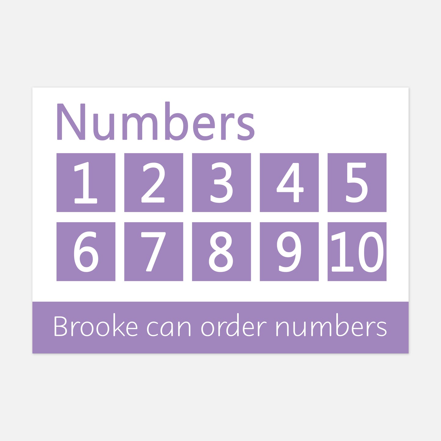 Personalised Numbers Learning Mat (Ordering)-Little Boo Learning-1-10,counting,maths,Numbers,numeracy