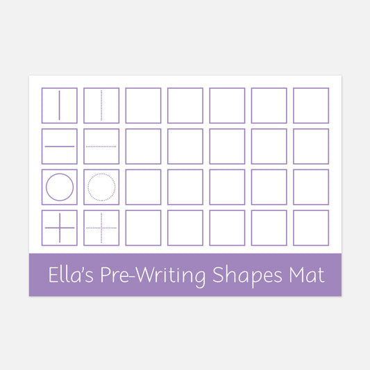Personalised Pre-Writing Shapes Learning Mat - Version 1 (Suitable for 2-4 years)-Little Boo Learning-Learning Mat,pre-writing,shapes,wipe clean
