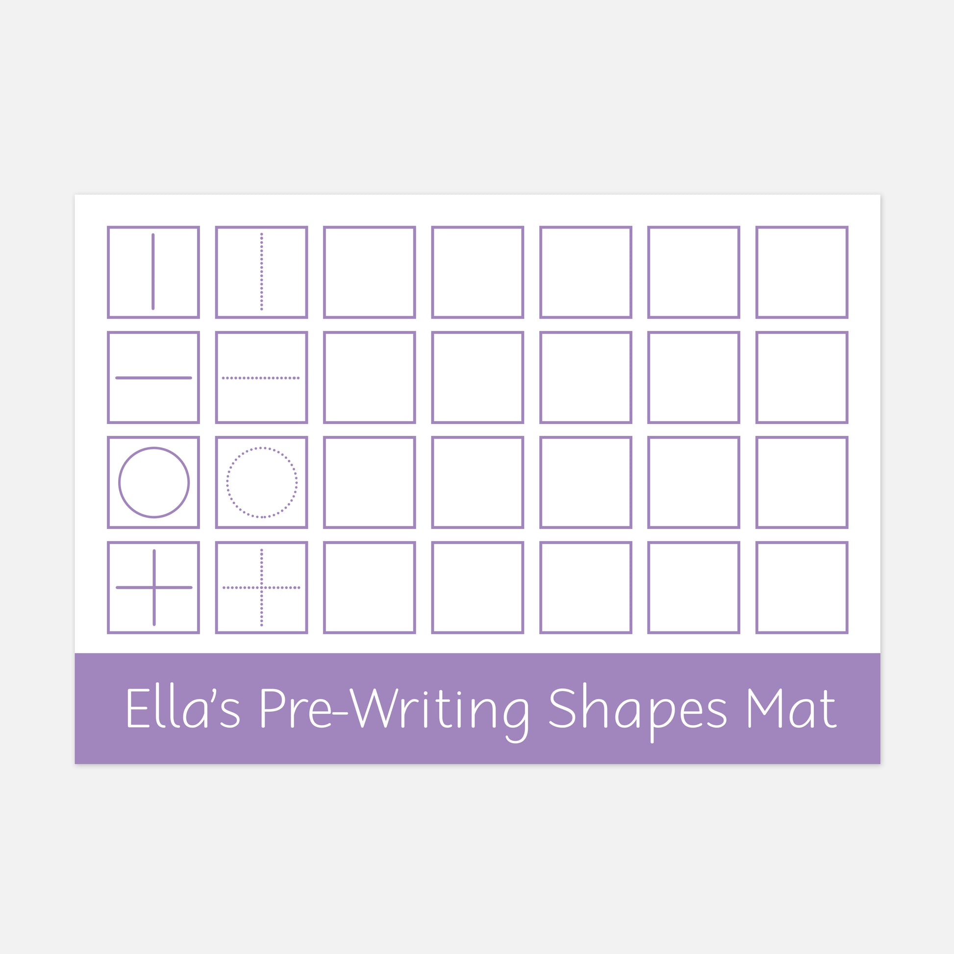 Personalised Pre-Writing Shapes Learning Mats (2 Pack)-Little Boo Learning-Learning Mat,pre-writing,shapes,wipe clean