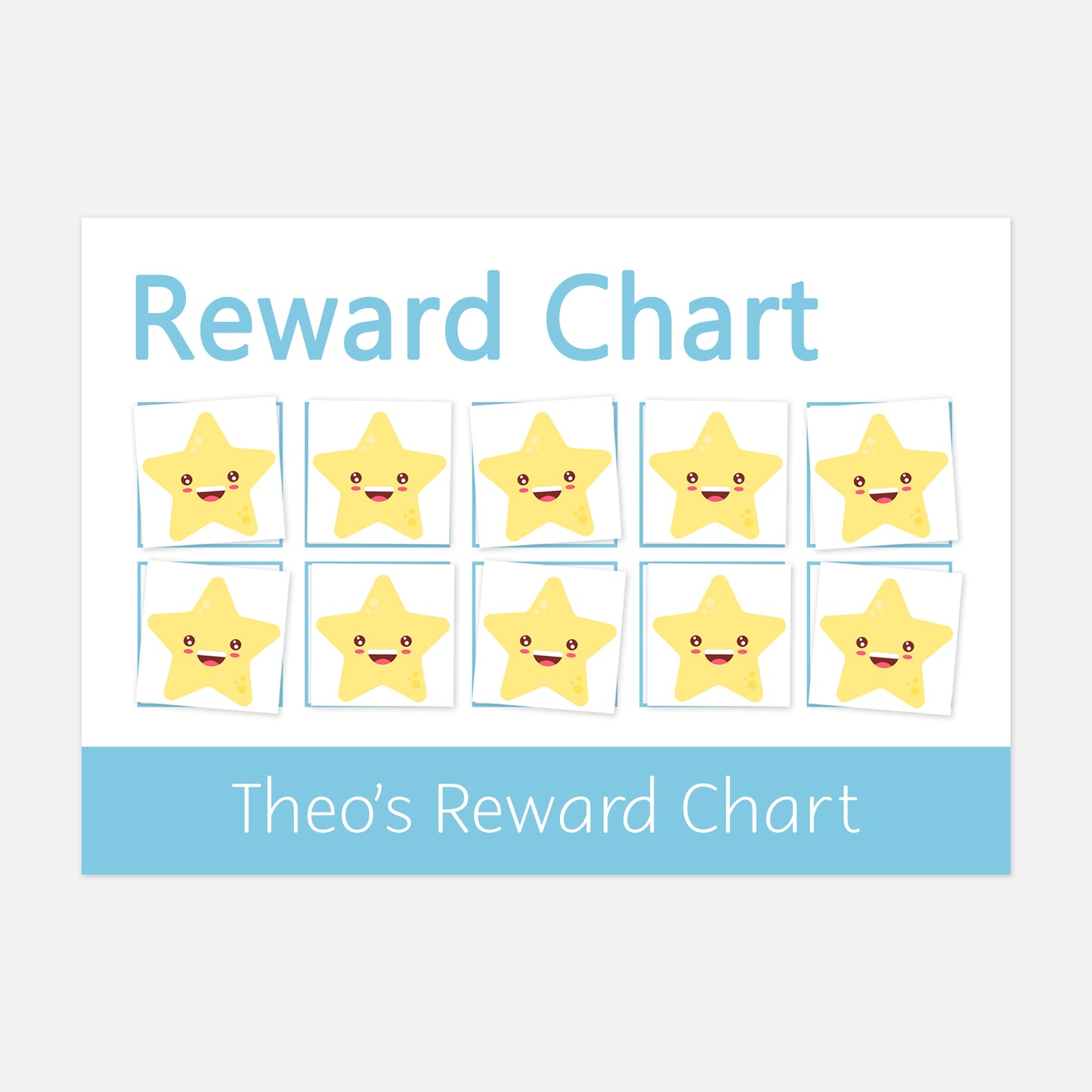 Personalised Reward Chart (10 Stars)-Little Boo Learning-reward chart