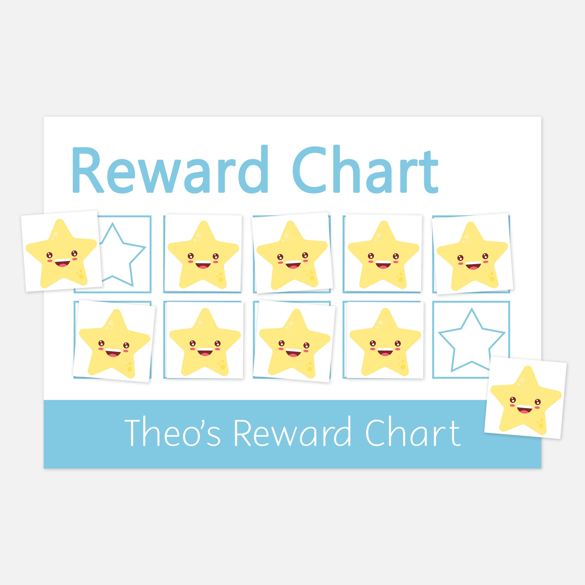 Personalised Reward Chart (10 Stars)-Little Boo Learning-reward chart