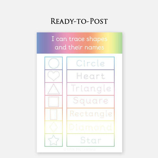READY-TO-POST Shape Tracing Learning Mat-Little Boo Learning-