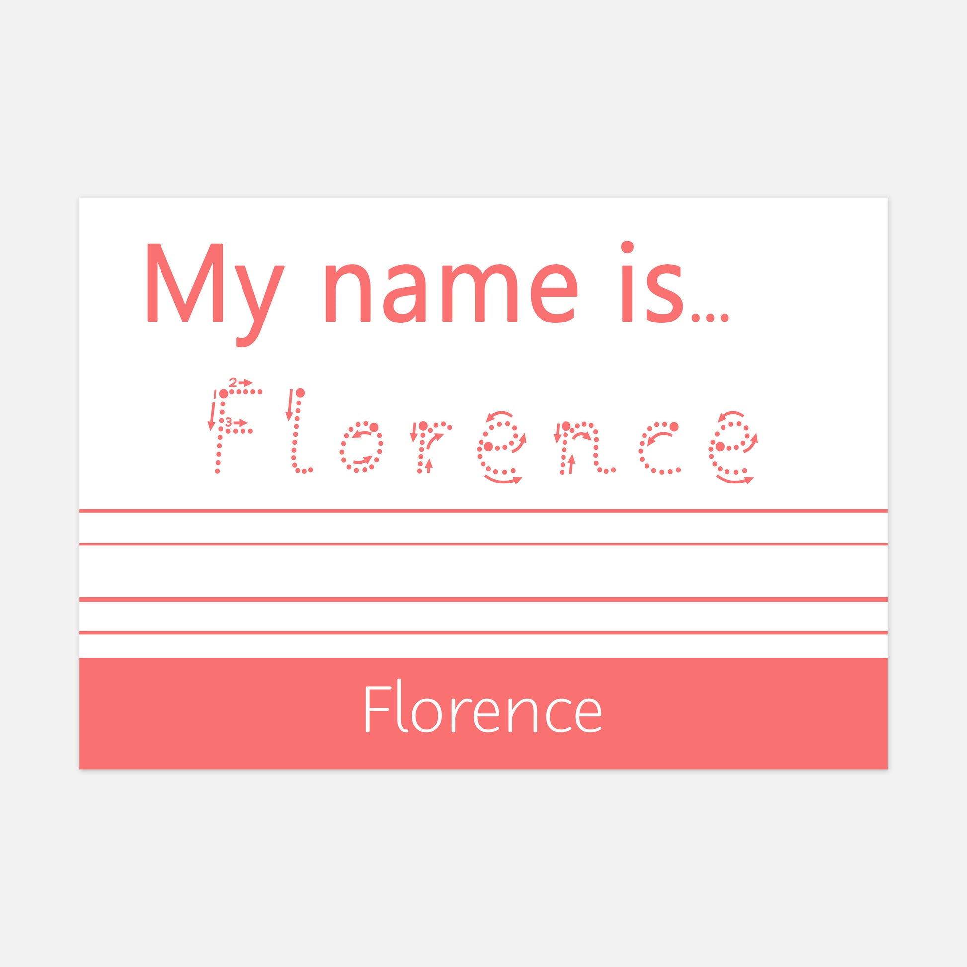 Personalised TRACE IT, COPY IT 'My Name is...' Spelling Mat (WIPE CLEAN)-Little Boo Learning-Learning Mat,literacy,spelling