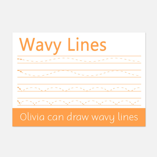Personalised 'Wavy Lines' Learning Mat (WIPE CLEAN)-Little Boo Learning-Learning Mat,learning mats,wavy lines,wipe clean