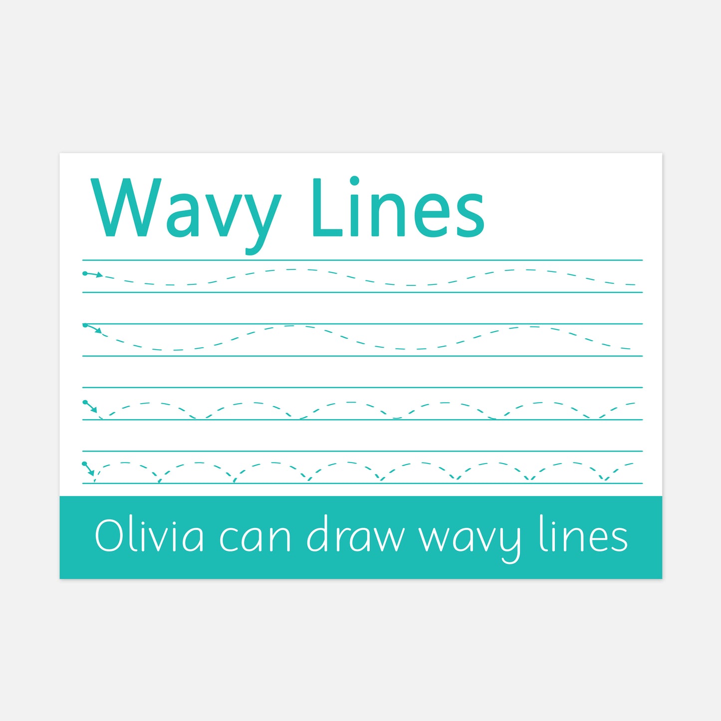 Personalised 'Wavy Lines' Learning Mat (WIPE CLEAN)-Little Boo Learning-Learning Mat,learning mats,wavy lines,wipe clean
