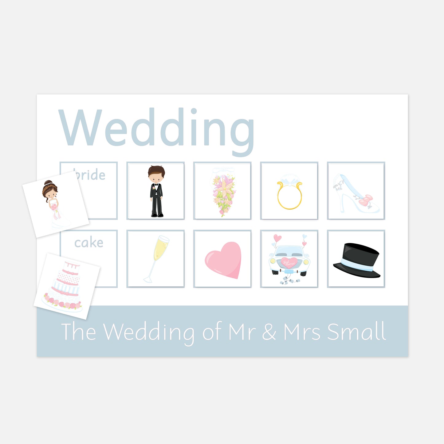 Personalised Wedding Learning Mat-Little Boo Learning-Learning Mat